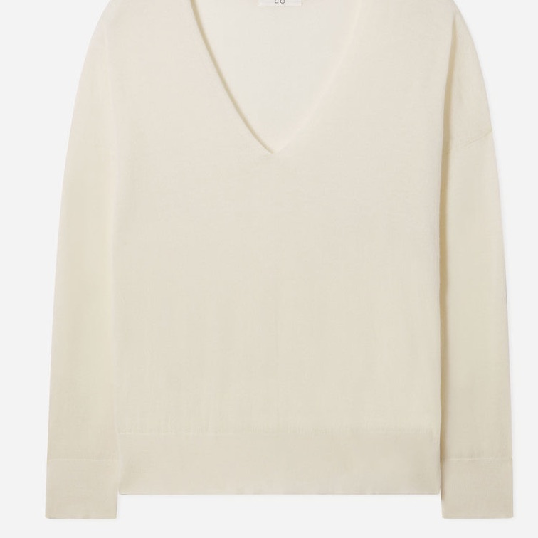 Soyer Ivory V Neck Cashmere Sweater